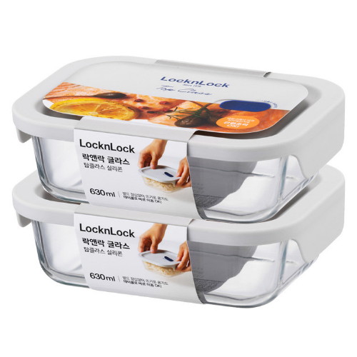락앤락 탑클라스 실리콘 직사각 630ml (2개)_이미지