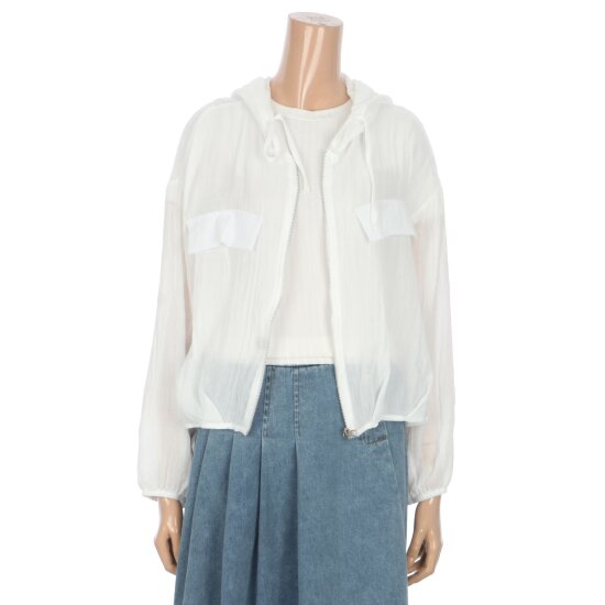 르샵 밑단 핀턱 후드 시스루 점퍼 BO7JP016A_이미지