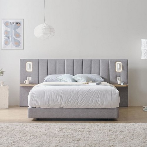 에몬스홈  피오르도 패브릭 호텔형 침대 Q+협탁 (유로탑독립)