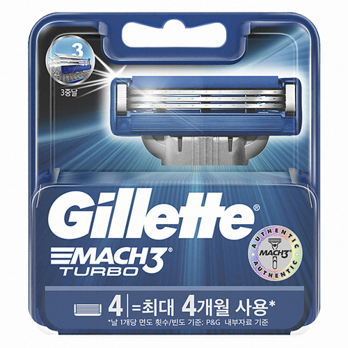 질레트 마하3 터보 면도날 (4개)_이미지