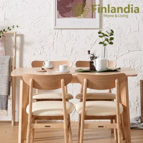핀란디아 데니스 내추럴 식탁 1200 (의자4개)