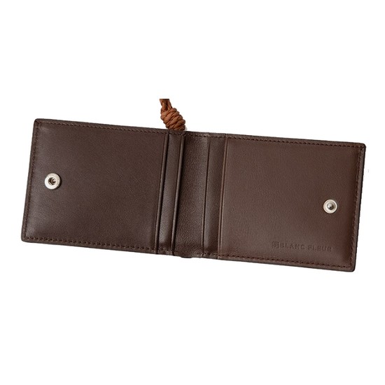 블랑플뢰르 슬림 소가죽 목걸이 카드지갑 (브라운)_이미지