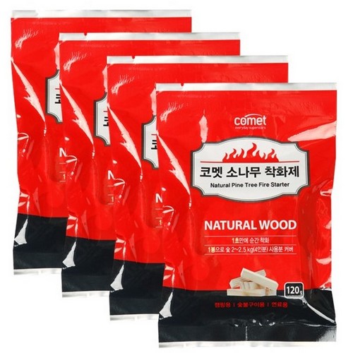 쿠팡 코멧 소나무 착화제 120g (4개)_이미지