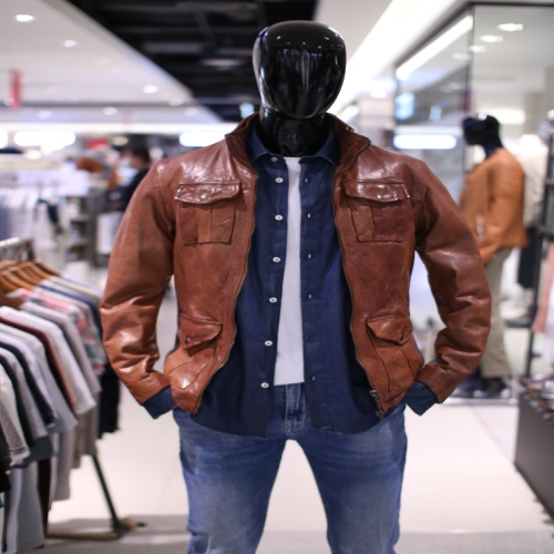  빠니깔레 더블집업 양가죽 라이더 재킷 F NLJP55