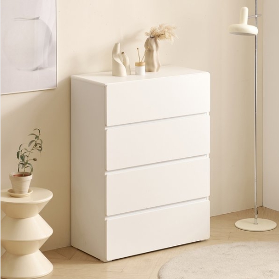 히트가구  F41555 화이트 4단 서랍장 800