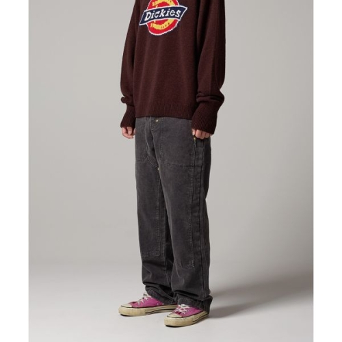 디키즈 캔버스 더블니 트러커 루즈핏 팬츠 Black 296160