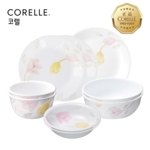 코렐 목련 원형 2인 홈세트 9P