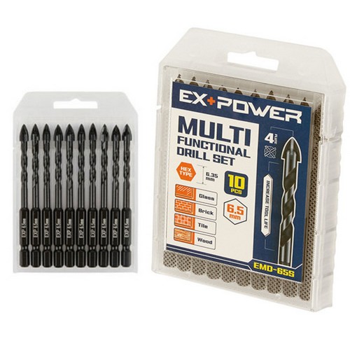 이엑스파워 만능드릴비트세트 EMD-65S (10pcs) (1세트)_이미지
