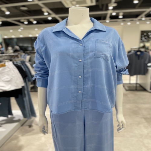 여성 울트라 소프트 모달 블렌드 플란넬 롱슬리브 셔츠 QS7476-1HD