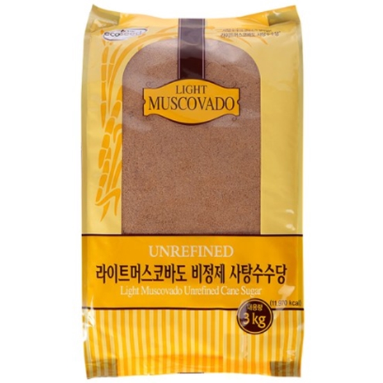 라이트 머스코바도 비정제 사탕수수당 3kg