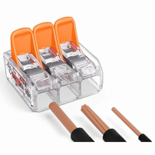 와고 전선커넥터 3폴 (50개)_이미지