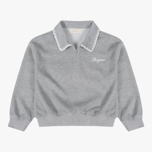 일로딜로 엔씨충장점 자수 카라 루즈핏 맨투맨 IDMA25W1Z 05멜란지 그레이 멜란지 그레이 140_이미지