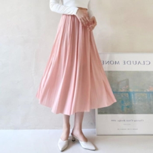오노마 ONM 여성 핑크색 주름 롱스커트 오피스룩 상견례 여름 16074711_이미지