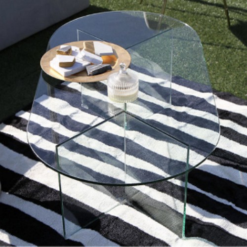 아트유 글라스 타원형 V다리 거실테이블 (140x60cm)_이미지