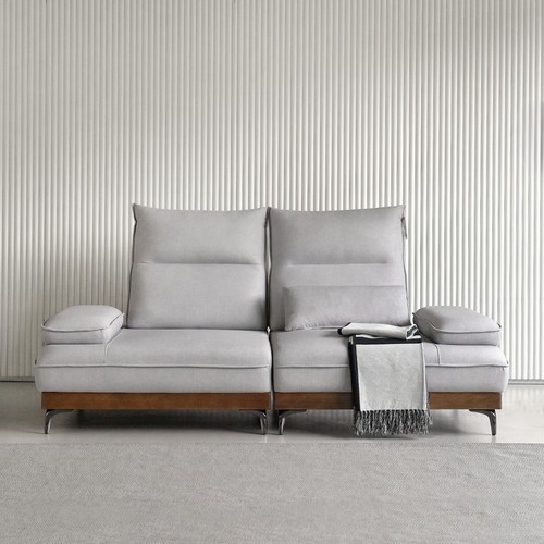 웰퍼니쳐 클레멘스 원목 스윙 패브릭 소파 3인용 (스툴별도)_이미지