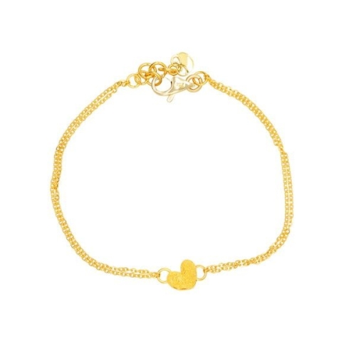 24k 샌딩 하트 순금팔찌 3.75g + 18k붕어장식 포함