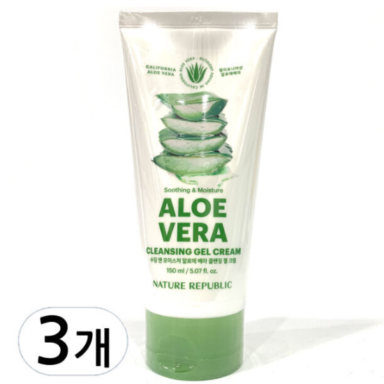 네이처리퍼블릭 수딩 앤 모이스처 알로에 베라 클렌징 젤 크림 150ml (3개)_이미지