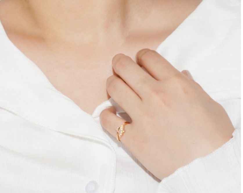 미니골드 RGB 14K 럭키 샤이닝 돌핀 애끼링 MRM00075