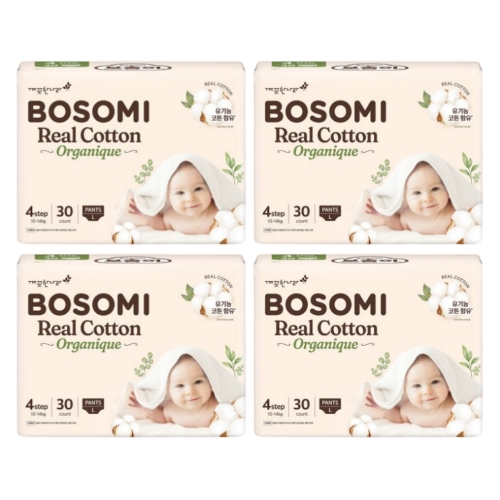 깨끗한나라 보솜이 NEW 보솜이 리얼코튼 오가니크 팬티형 대형-공용 (120매)