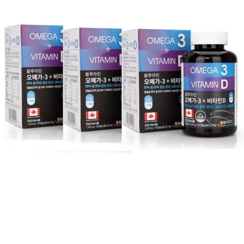 원삼메디 힐링팩토리 오메가3 + 비타민D 1303mg 180캡슐 (3개)