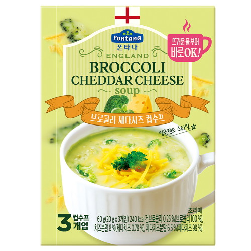 샘표식품 폰타나 잉글랜드 체다치즈&브로콜리 수프 60g (6개)
