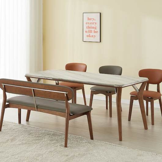 라빌라 애쉬 원목 천연대리석 식탁 1800