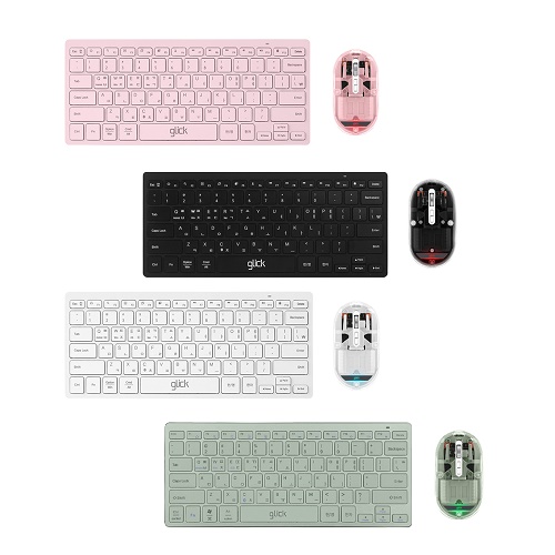 지클릭커 오피스프로 WMK340 움직이는 마카롱 무선 키보드 마우스 세트 (화이트)