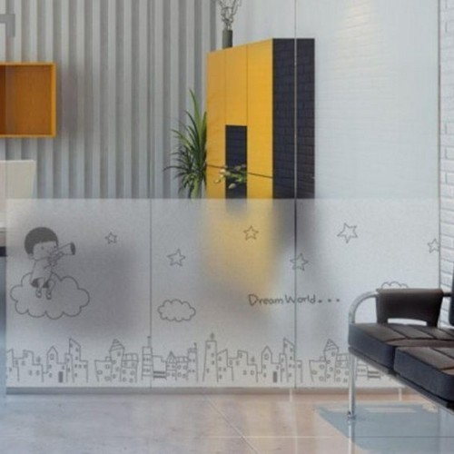 꾸밈 글라스 시트지 꿈속에서별과노는아이 ig169 [1장, 100cm x 1m]