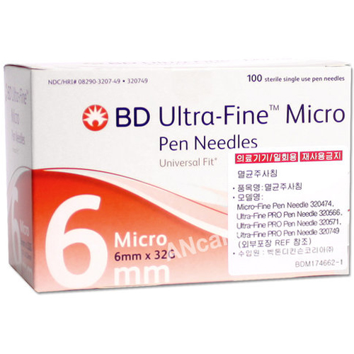 벡톤디킨슨 BD 울트라파인 마이크로 펜니들 32G 6mm (100개)_이미지