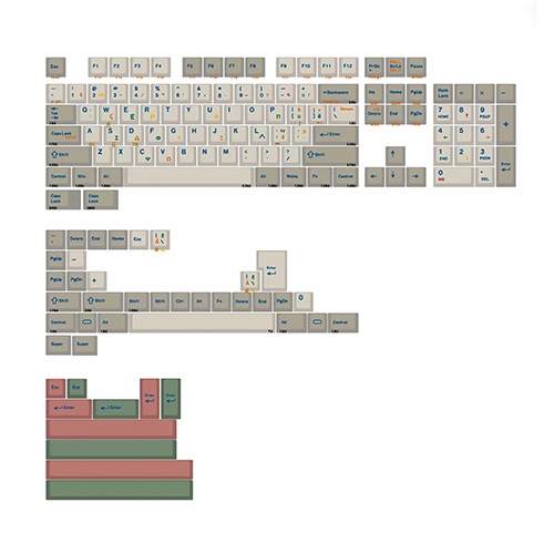 SPM Soulcat 고함량 PBT 염료승화 영문 키캡 151키 9009 그리스_이미지