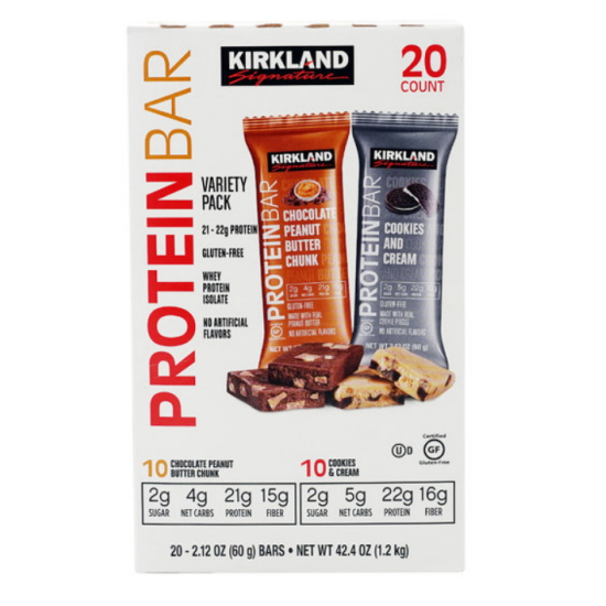 코스트코 커클랜드 프로틴바 초콜릿 피넛버터 청크&쿠키앤크림 버라이어티 팩 20개입 1.2kg (1개)_이미지