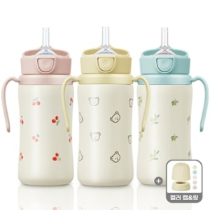 그로미미 원터치 스테인리스 빨대컵 300ml (2개)_이미지