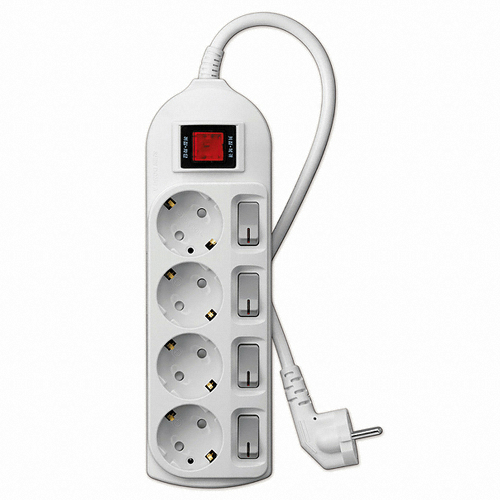 파나소닉ES신동아 코드부 절전형 측면 접지 개별 멀티탭 4구 (1.5m)_이미지