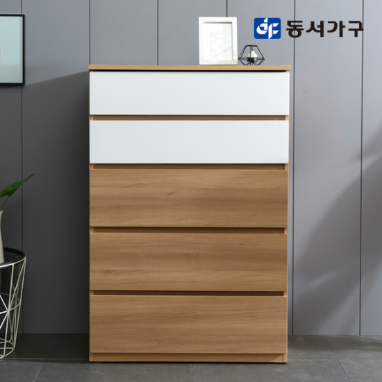 장인가구 첼로 5단 서랍장 800_이미지