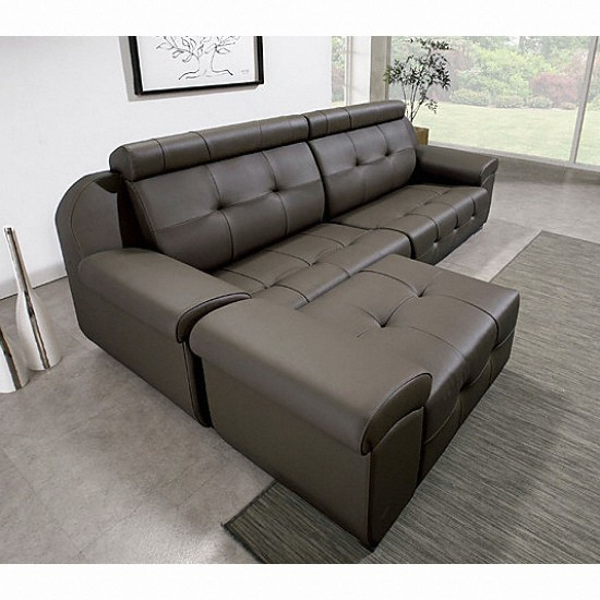 서광퍼니처 미루 이태리라텍스 천연가죽 소파 4인용 (스툴포함)_이미지