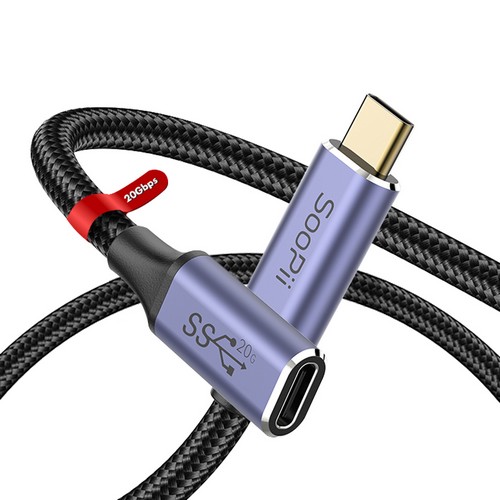 SooPii USB3.2 20Gbps PD PPS C to C타입 100W 연장 케이블 S47E (2m)_이미지