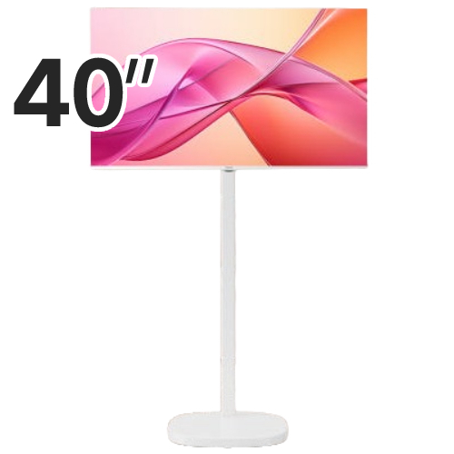 더함 노바 AMG 리얼 화이트 스마트 40인치 QLED 돌비 AI 구글5.0 이동형 패키지 (더함 큐브)_이미지