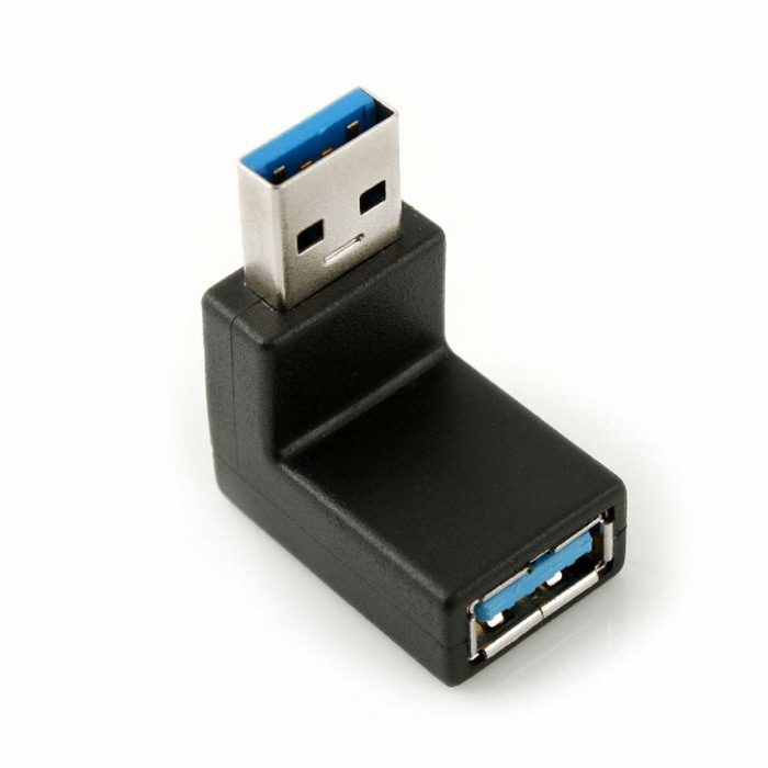 라이트컴 COMS USB 3.0 (M/F) 연장 젠더 상향 꺾임형 (SP939, 블랙)_이미지