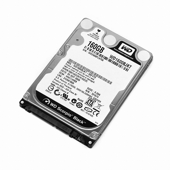 Western Digital WD Scorpio Black SATA2/7200/16M/노트북용 (WD1600BJKT, 160GB)