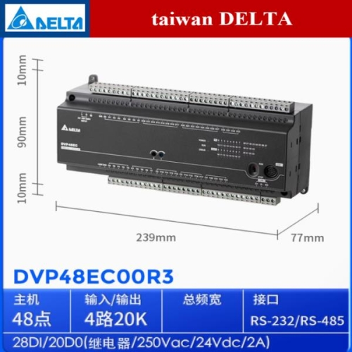 ��Ÿ PLC ��Ʈ�ѷ� EC3 48����Ʈ ȣ��Ʈ 28DI/20DO DVP48ECOR3 ������ RS 232/RS 485 Ʈ�������� 4ä
