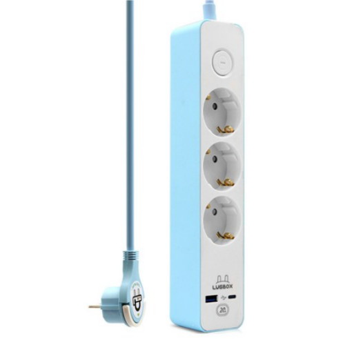 러그박스 3구 16A 메인스위치 C타입 USB 납작 멀티탭 (1.5m)_이미지