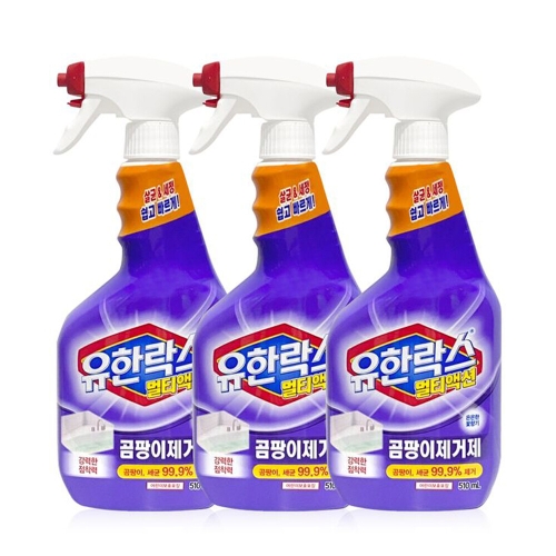 유한양행 유한락스 멀티액션 곰팡이제거제 510ml (3개)