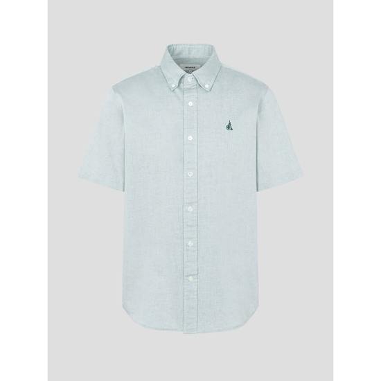 삼성물산 빈폴 멘 투톤 샴브레이 반소매 셔츠 그린 BC5365O17M_이미지