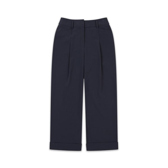 온오프 밑단 롤업 하이웨스트 롱바지 OF5002LA_NAVY