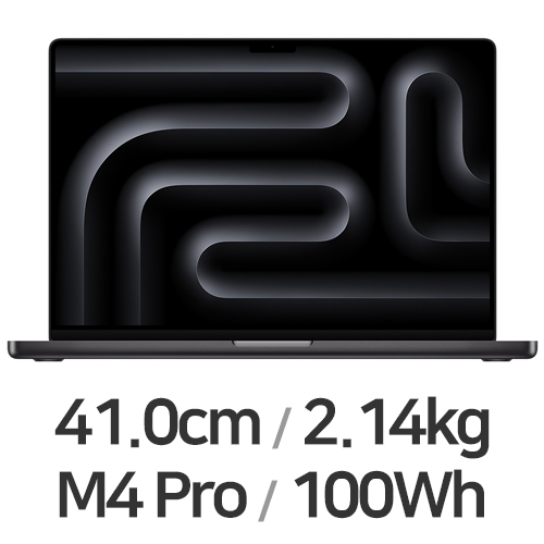 APPLE 맥북프로16 M4프로 14코어 CPU, 20코어 GPU 블랙 (램48GB, SSD 1TB)_이미지