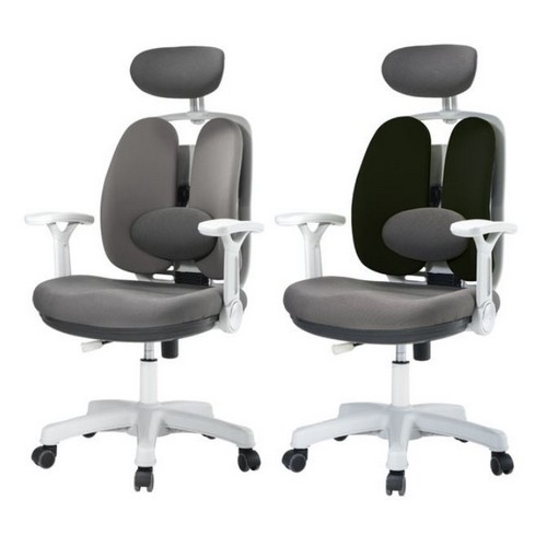 비엠코리아 K2 화이트프레임 듀얼등받이 의자