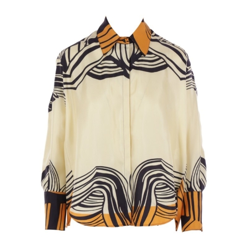 니즈 라쿠엘디 그래픽 실크 트윌 오버사이즈 셔츠 A003007 NSS002000703001