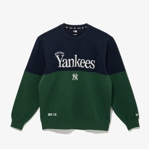 뉴에라 MLB 뉴욕 양키스 컬러 투 톤 맨투맨 드레스 블루스 기모 14397969