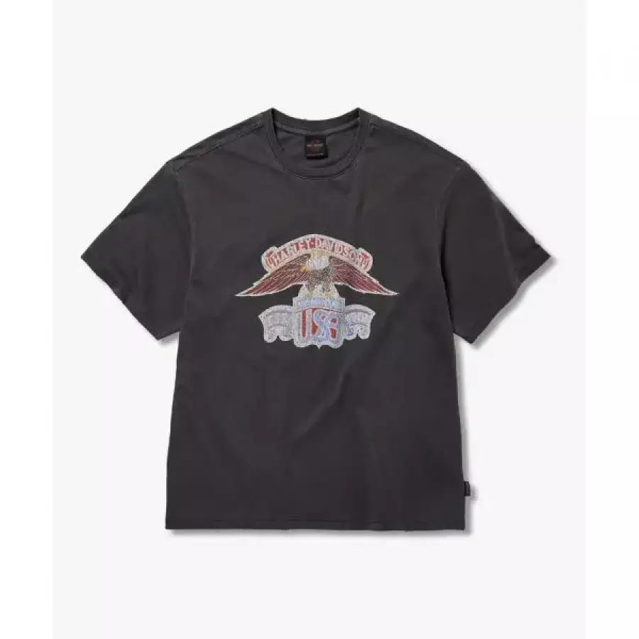 피그먼트 HARLEY-DAVIDSON COLLECTIONS American Vintage 이글 반팔 티셔츠 챠콜 HH16311059