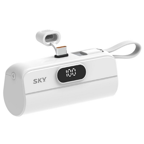 스카이랩 스카이 필 X13 프로 PD 20W LED 도킹형 보조배터리 SKY-X13PD 5000mAh (C타입+C타입 케이블, 1개)